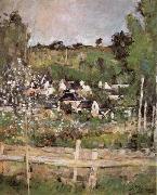 Paul Cezanne View of Auvers-sur-Oise-The Fence oil painting reproduction